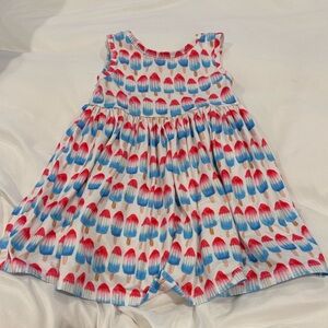 Playful Popsicle Print Kids Dress in Red and Blue